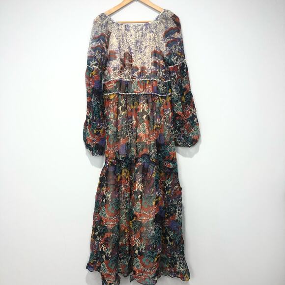 Anthropologie Maeve Annabella Maxi Dress Multicolor Size US 10 - Picture 5 of 9